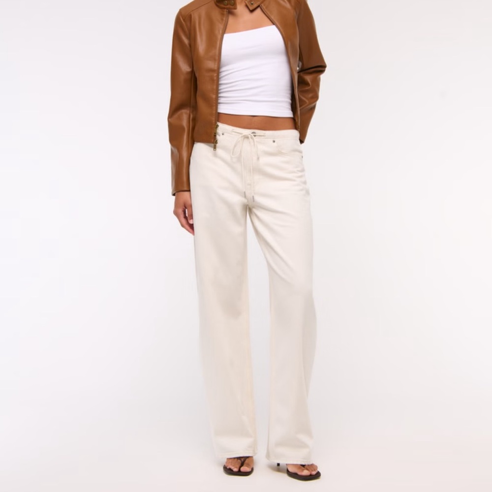 Abercrombie & Fitch Cream Ultra Loose Pants